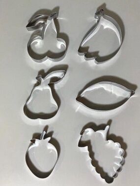 Fruit Cookie Cutters, Set 6 pcs., metal.